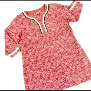 BODEN Coral Orange Cotton 3/4 Sleeve Tunic Size 16